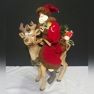 Santa Claus Riding Reindeer Holiday Decoration